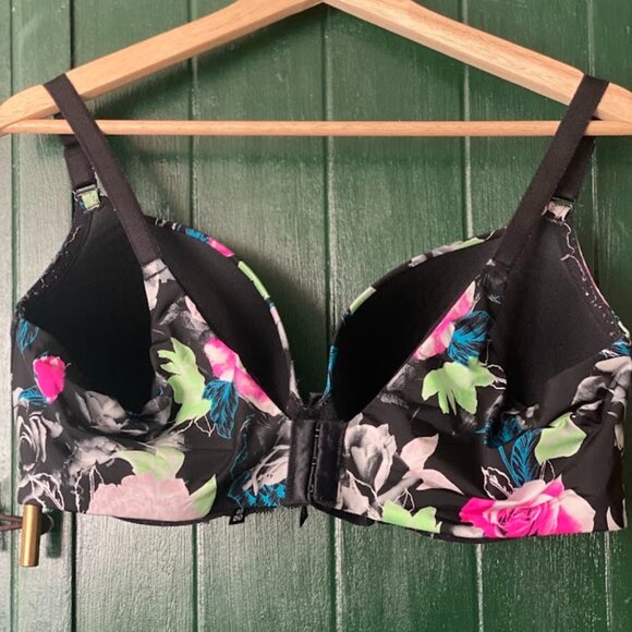 Torrid Curve Bra 40 DD - Black with Pink Floral & Green Florals - Picture 2 of 2